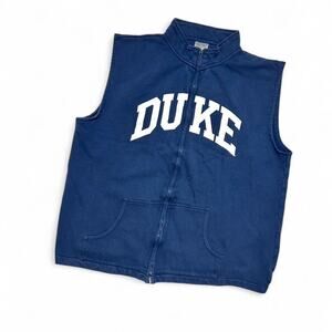 Duke University 90s Vintage TCX Sportswear College Zip Sleeveless Sweatshirt XXL